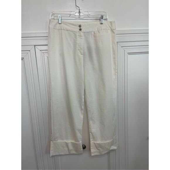 Chico's Women's White Mid-Rise Cuffed Pants Size large NWT - Picture 1 of 6